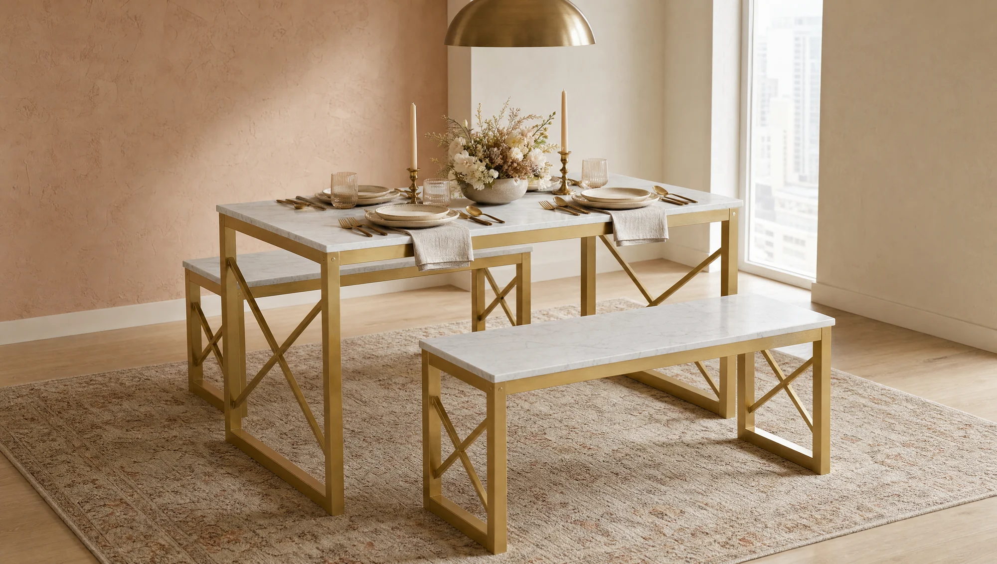 White Marble and Gold