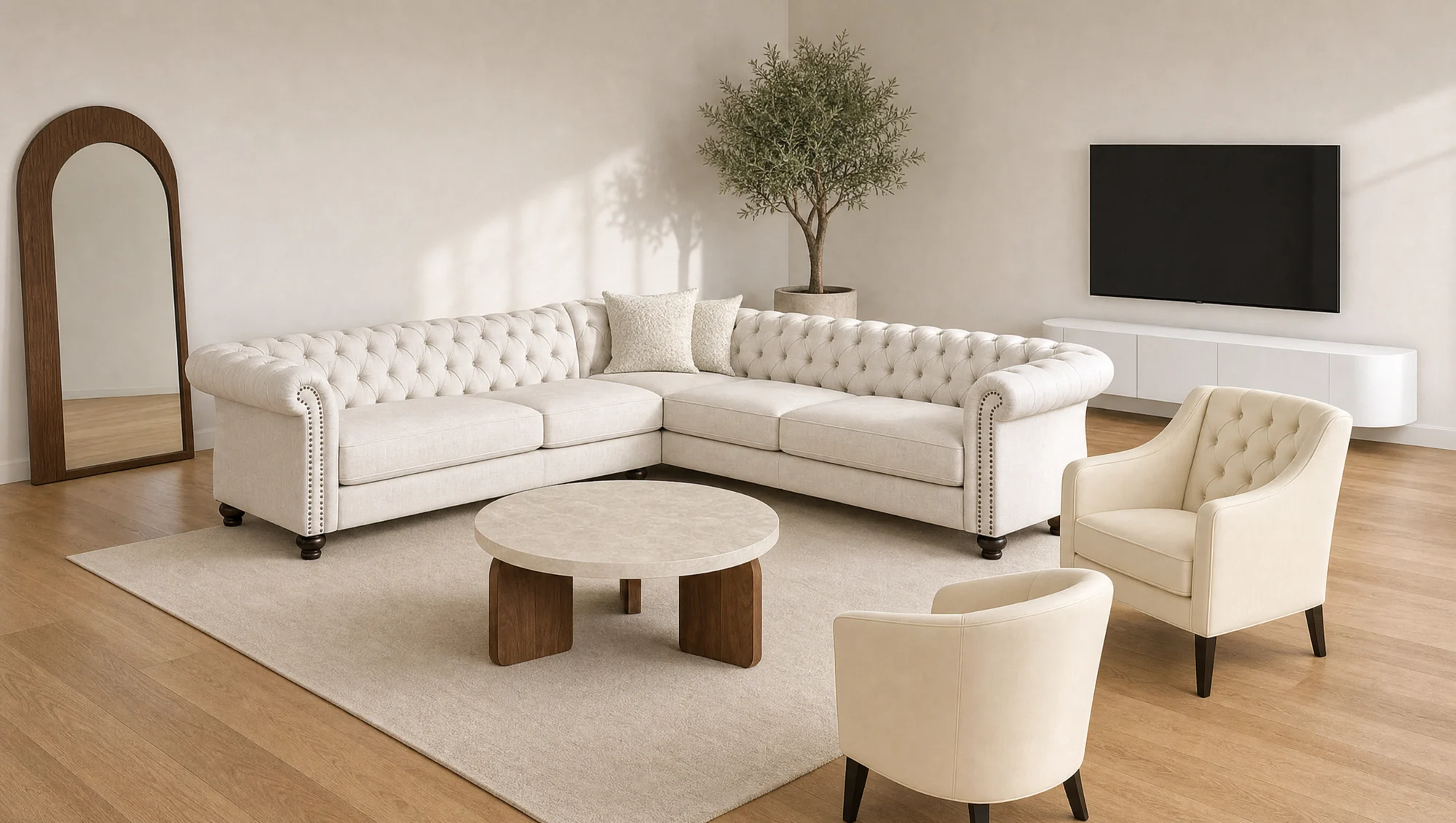 Tufted Chesterfield + Marble — frame 2
