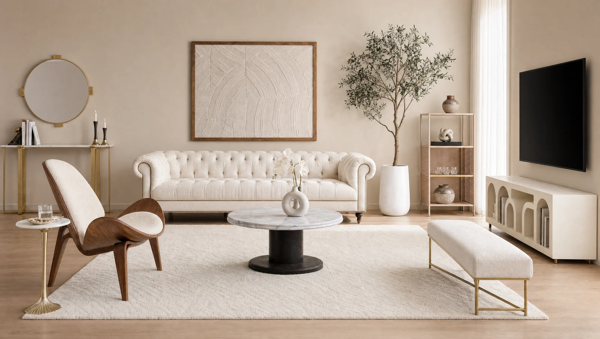 Glamorous Marble and Brass
