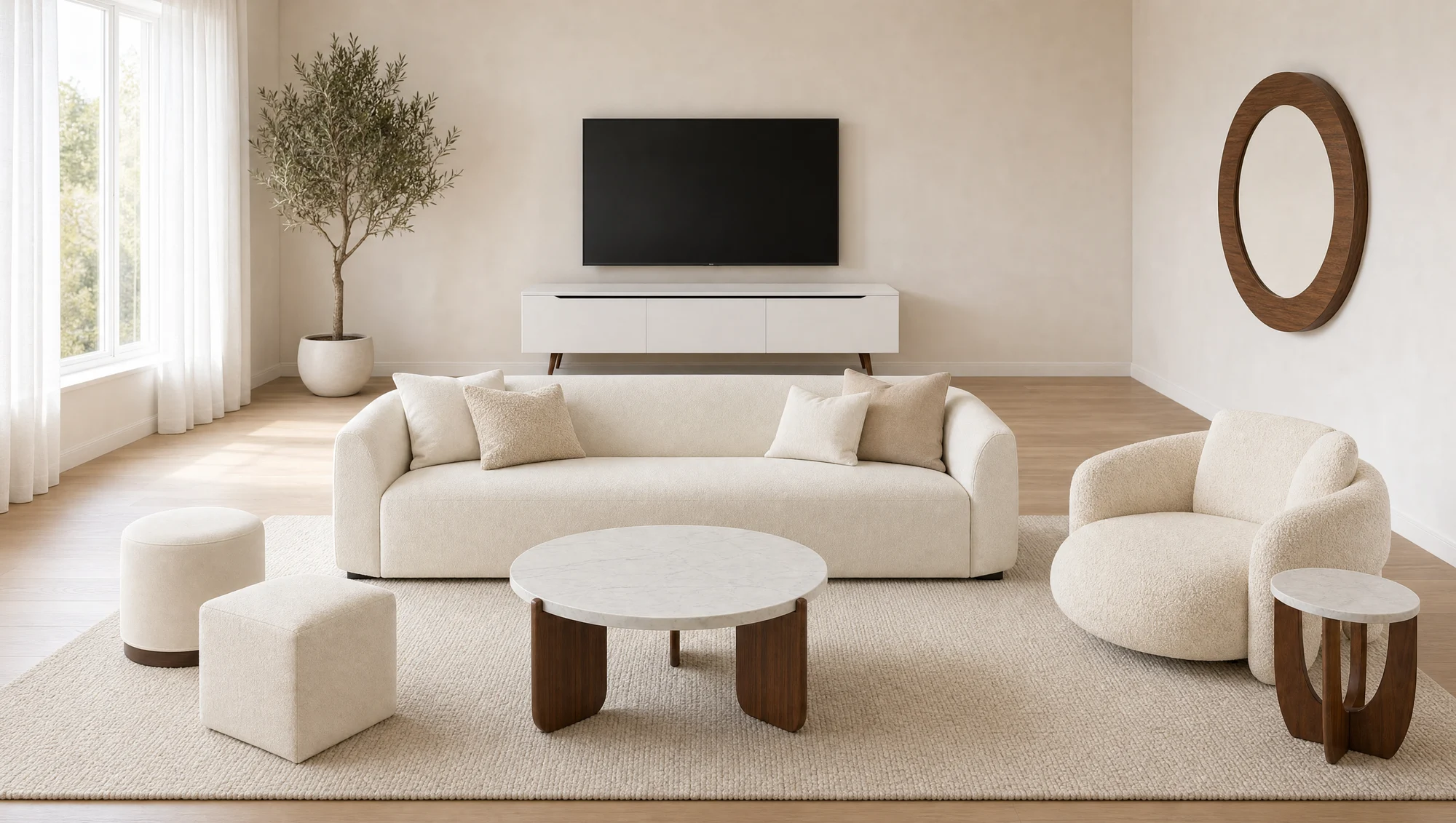 Warm White + Walnut