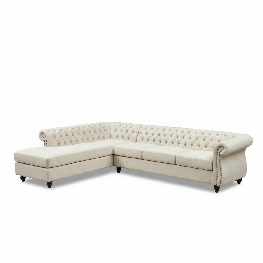 Tufted sectional sofa
