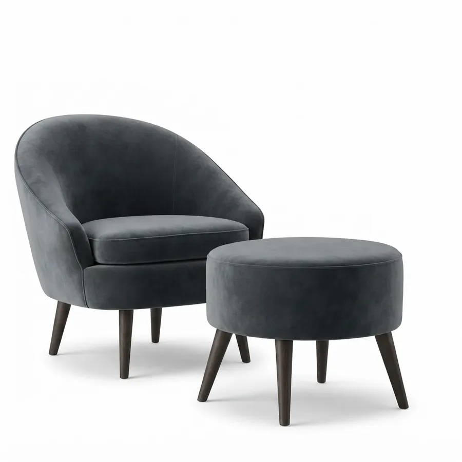 Armchair + pouf