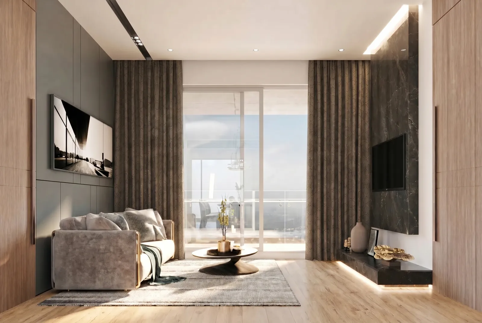 Wave Curtains — Cascade Tan
